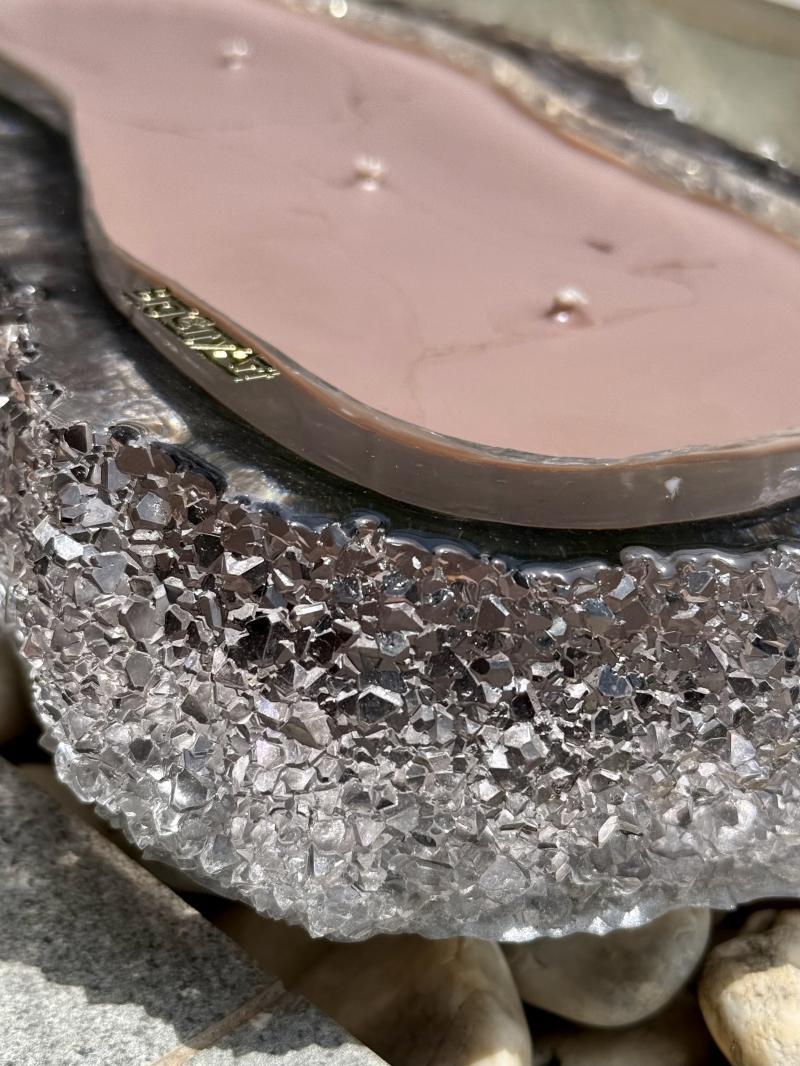 065 Earthcore Crystal Candle – Hand-Poured Geode in Lava Brown