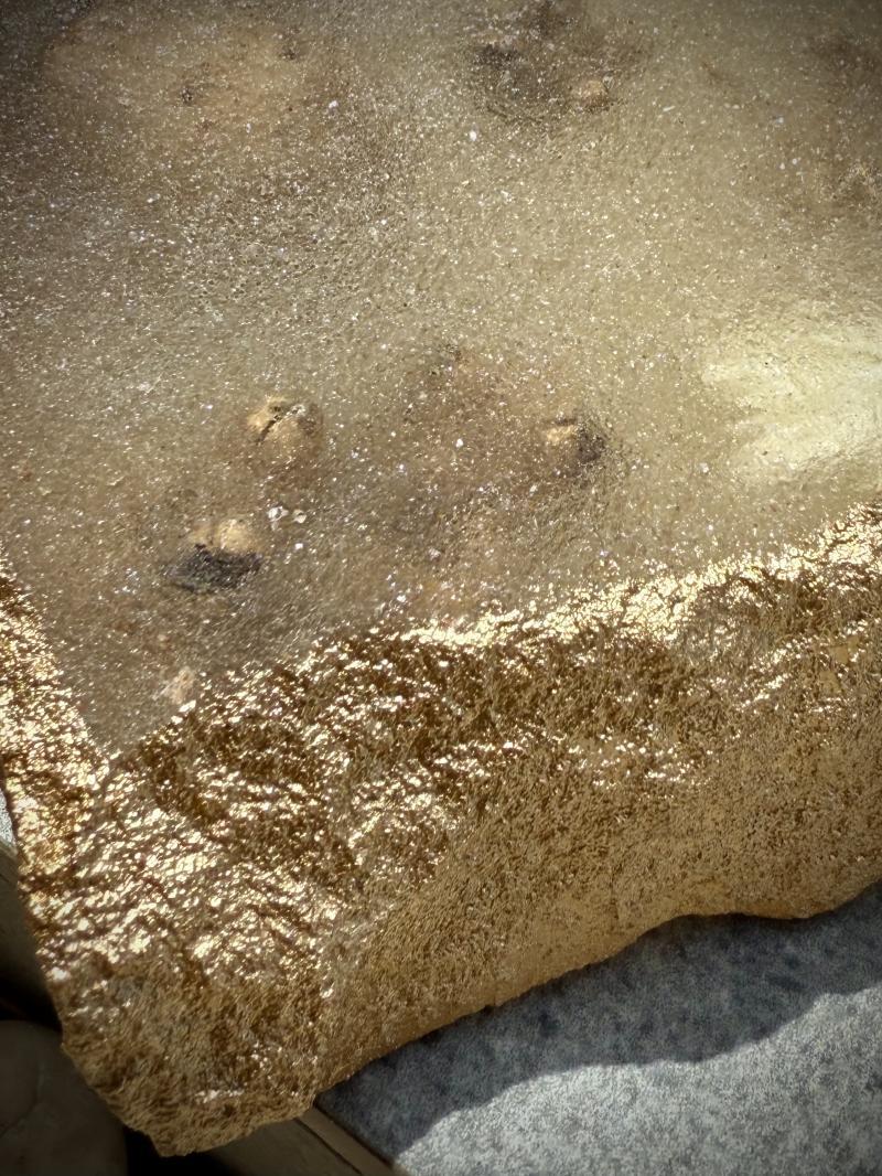 069 Small Wall Clock with Dried Flowers – Golden Touch by Big City Art