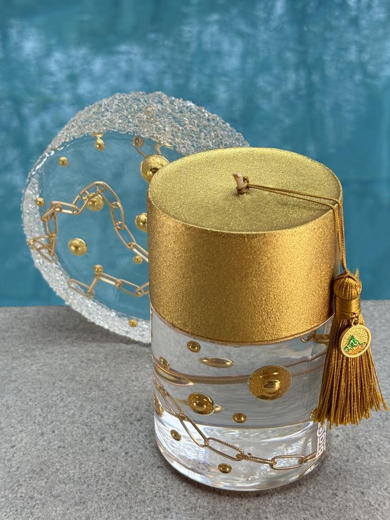 073 Golden Chain Soy Candle & Epoxy Tray Set